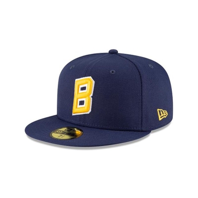 Blue Milwaukee Brewers Hat - New Era MLB Ligature 59FIFTY Fitted Caps USA6428705